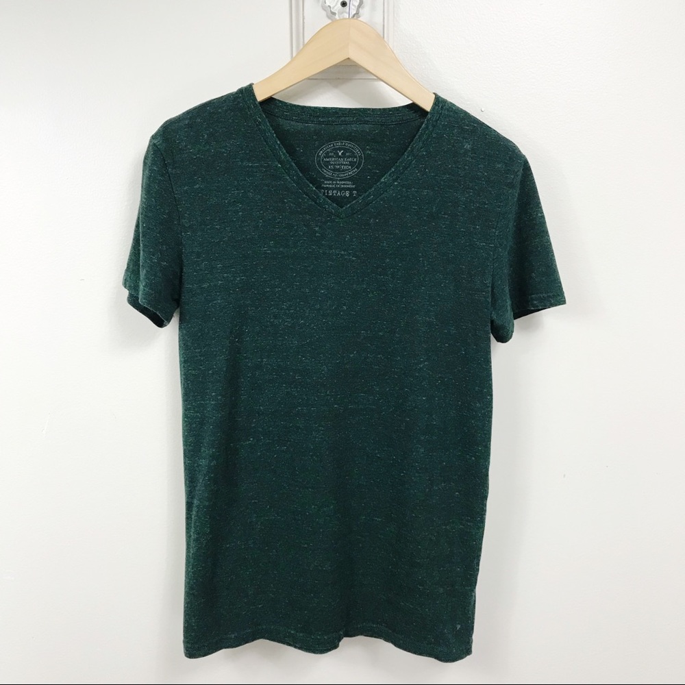 American Eagle Heathered Green Vintage Tee